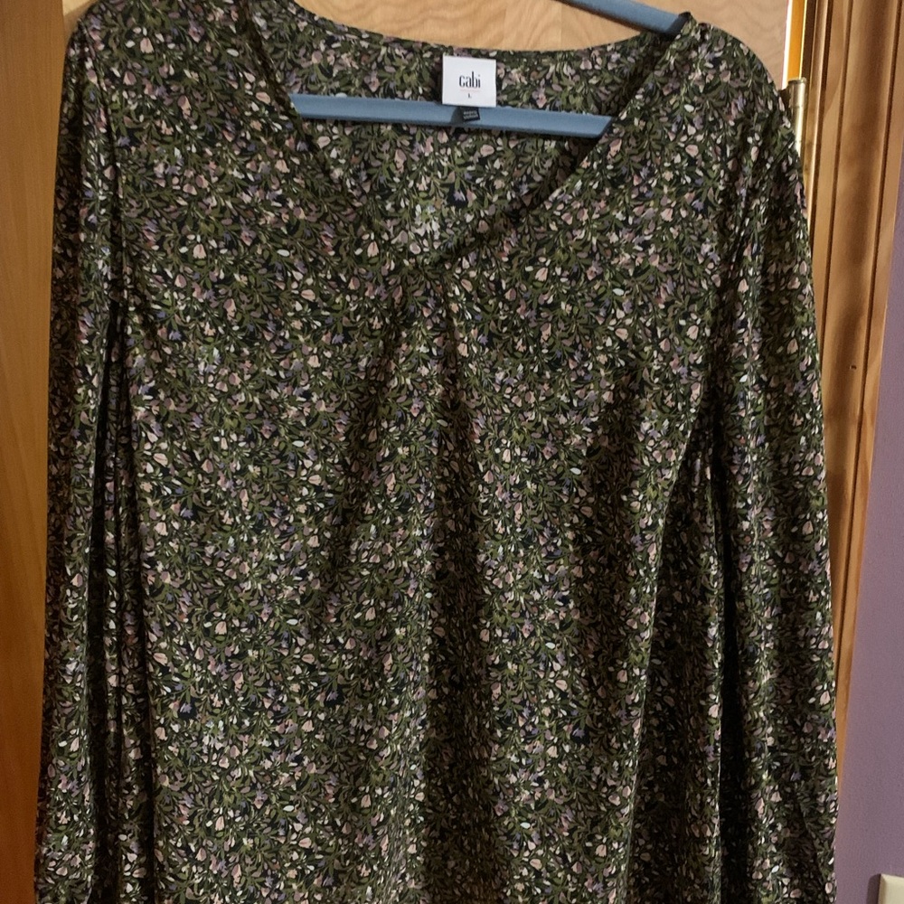 Calia Green Floral Long Sleeve Top